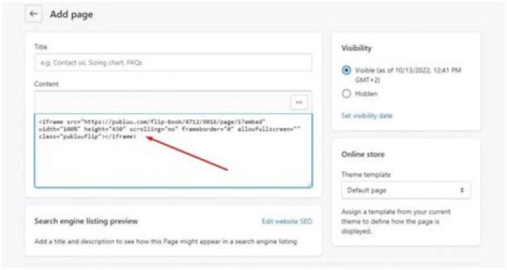 How to embed a flipbook into a Shopify page?