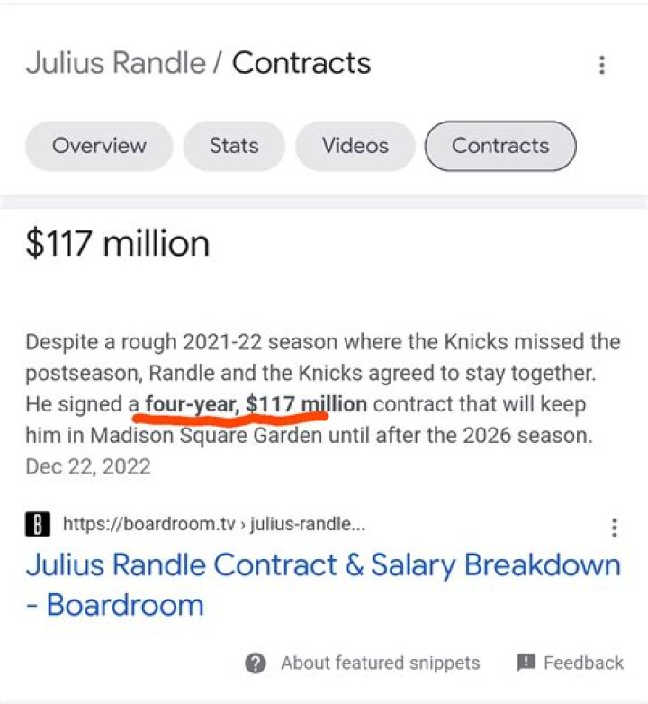 Julius Randle Salary & Contract